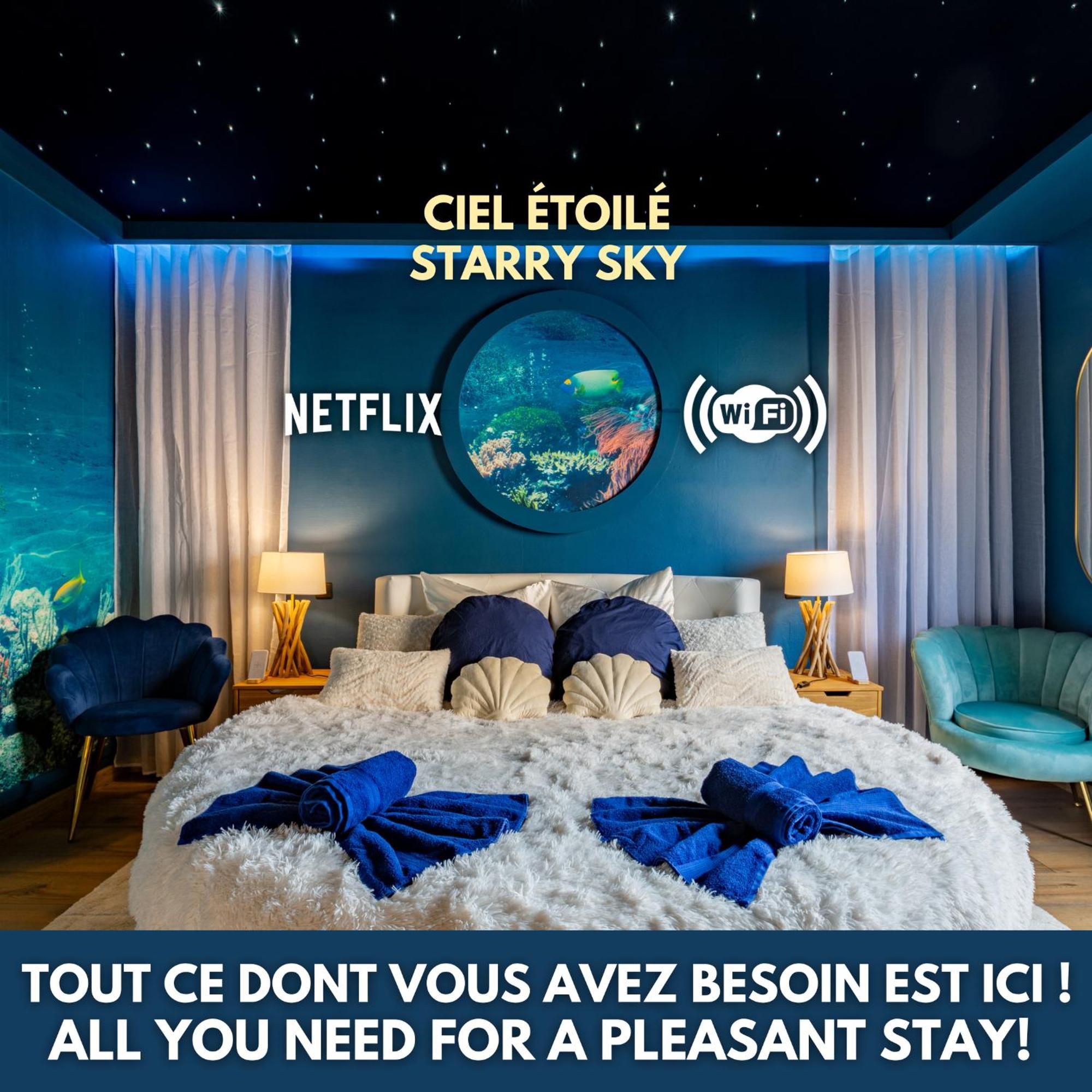 Lit Rond Tres Grand Et Confortable - Garage Possible Ou Parking Gratuit Rue - Gare 2 Min Et Ville 4 Min En Tram - Ciel Etoile - Netflix Videoprojecteur - Luxe Et Evasion Strasbourg Luaran gambar